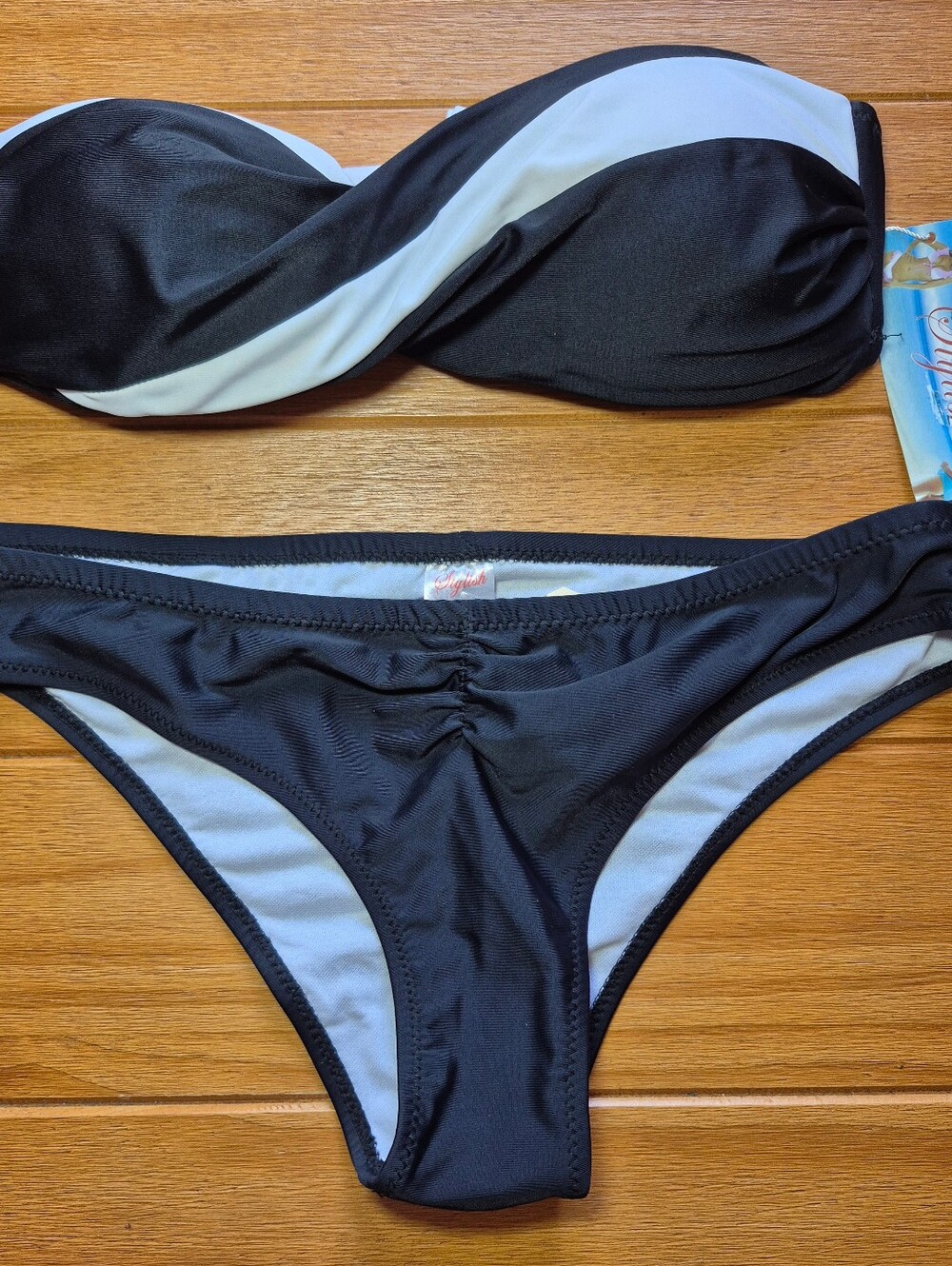 Stylish Black & White Bikini - Size Large‎